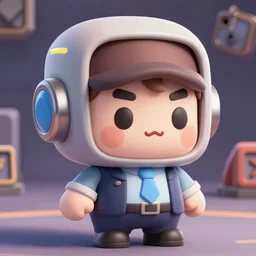 cute avatar of a futuristic businessman, cute 3 d character, designed by supercell, clash of clans avatar, clash royale avatar, blender, unreal engine, 4 k render
