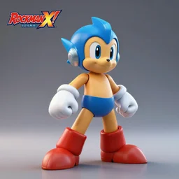 professional render of rockman from rockman x!!! studio lighting, very detailed, unreal engine, hight quality render!!!!, professional lighting, good composition, rule of thirds, winning award render, realistic, render rockman from rockman x, hot toys