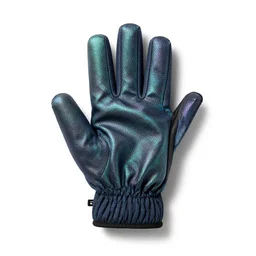 iridescent mittens, commercial catalog photo, isolated on a pure white background, centered, entire object in frame, sharp focus, soft studio lighting