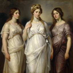 a full shot portrait of a greek goddesses, oil painting, by ross tran and and Edgar Maxence and julie bell