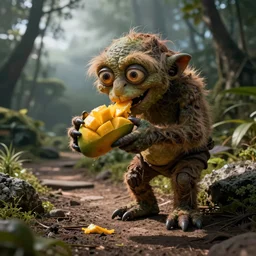 Gollum eating mango trail cam