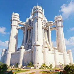 giant big detail megastructure white wall fortress   borderland style vivid colorful  Hyperrealistic CGI Photorealistic cinematic volume lighting fanart on ArtStation  concept art