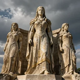 Giant statue of Eowyn from Lord of the Rings, as the Colossus of Rhodes