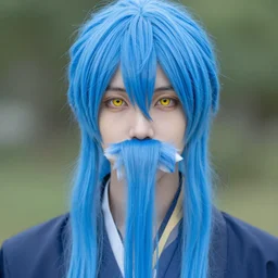 rimuru tempest, young man blue hair ( ( ( ( ( ( ( ( ( ( eyes yellow ) ) ) ) ) ) ) ) ) ), canon eos r 3, f / 1. 4, iso 2 0 0, 1 / 1 6 0 s, 8 k, raw, unedited, symmetrical balance, in - frame