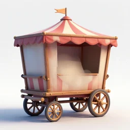 3d sculpt of a circus wagon with blank sides, artstaton, League of Legends, digital illustration