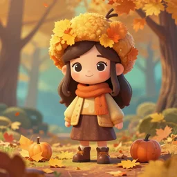 autumn cute, illustration, digital art, inspired bycory loftis sharp, masterpiece, highly detailed, photorealistic, octane render, 8 k, unreal engine 5, trending on artstation, vivid colors