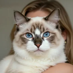 A photo of margot robbie holding a beautiful cat, highly detailed, detailed face, beautiful face, blue eyes, 4k, hd, sharp, cinematic
