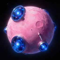 dyson sphere program pink planet, blue galaxyportals concept art, by greg rutkowski