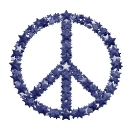 peace symbol made of stars