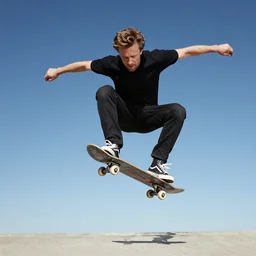 dslr photo still of peter dinklage on a skateboard flying through the air, 4 k, 1 2 0 mm f 1 6