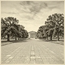 etching of the sky being heavy with a tesselated pavement across a national monument, old architectural standard are becoming territorial oaks, artwork by james ensor