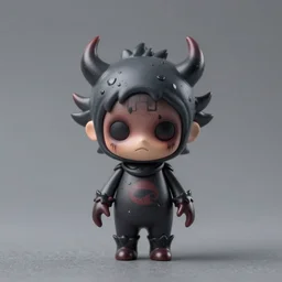 scary horror creature!!! nendoroid!!! figurine, studio lighting, grey background, no shadow, trending on artstation, 4 k, highly detailed!!!