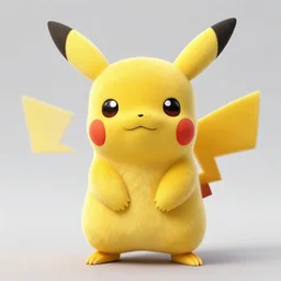 a beautiful portrait of pikachu, studio flash photography, realistic, cute, fluffy, kawaii
