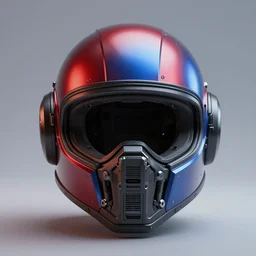 titanfall 2 pilot helmet, centre frame, single object, red and blue reflections, concept art, soft lighting, high detail, professional photography, 8K render