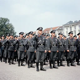 third Reich rally, colored photograph