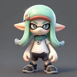 a portrait of an inkling from splatoon, concept art, trending on artstation 3 d.