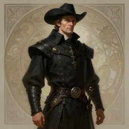 “ a priest who looks similar to don quixote, dark clothes, man in black, southwestern apparel, d & d, fantasy, intricate, cinematic lighting, highly detailed, digital painting, artstation, concept art, smooth, sharp focus, illustration, art by artgerm and greg rutkowski and alphonse mucha ”