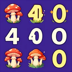 magic mooshrooms, 4 0's and 5 0's standard illustration styles