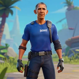 obama as a fortnite character, unreal engine, epic