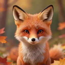 very beautiful portrait of an extremely cute and adorable little fox, smooth, perfect face, fantasy, character design by mark ryden and pixar and hayao miyazaki, sharp focus, concept art, harvest fall vibrancy, intricate detail, cinematic lighting, hyperrealistic, 3 5 mm, diorama macro photography, 8 k, 4 k