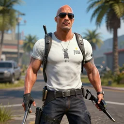 Dwayne Johnson in PUBG. Screenshot.