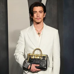 paparazzi photo of jeffree star holding a versace purse