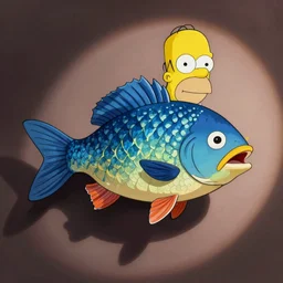 Homer Simpson as a fish