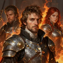bernardo o'higgins, fire, emblem, art by artgerm and greg rutkowski and magali villeneuve, portrait, d & d, fantasy, highly detailed, headshot, digital painting, trending on artstation, concept art, sharp focus, illustration