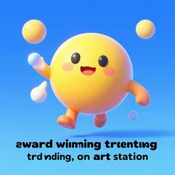 “ funny character, floating through space, cartoonish digital art, award winning, trending on art station ”