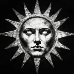 The sun with a face. Dark Fantasy, Film Noir, Black and White. High Contrast, Mike Mignola, D&D, OSR