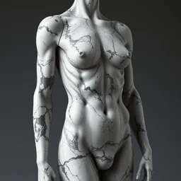 glossy deformed human body, made out of stone, anthracite and marble | light from top | detailed | high - resolution