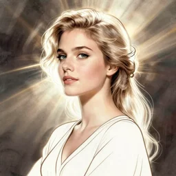 elegant lady, line art, Alex Ross