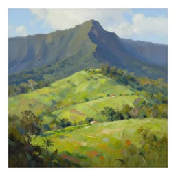 a beautiful landscape of Reunion Island painting by James Jean,trending on artstation