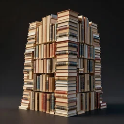a building made of books, photorealistic, detailed, surrealist architecture, unreal engine 5, ray tracing