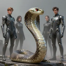an anthromorphic cyborg cobra in a cybersuit, diffuse lighting, fantasy, intricate, elegant, highly detailed, lifelike, photorealistic, digital painting, artstation, illustration, concept art, smooth, sharp focus, art by john collier and albert aublet and krenz cushart and artem demura and alphonse mucha