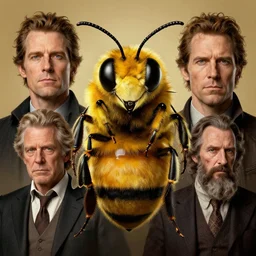 portrait of a bee by hr giger, greg rutkowski, luis royo and wayne barlowe, 8 k