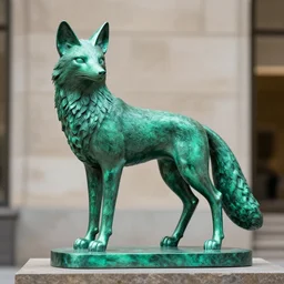 Emerald Fox sculpture