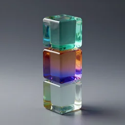 3 d stacked block sculpture, color glass, trending on behance, keyshot 1 1