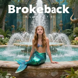brokeback fountain, a film about a young mermaid's coming of age story, young adult, lost city of atlantis, adventurous, promotional images, hyperrealistic, high-res,