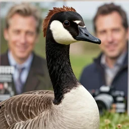 portrait of ryan gosling dressed as a canada goose, feather suit, natural light, sharp, detailed face, magazine, press, photo, steve mccurry, david lazar, canon, nikon, focus
