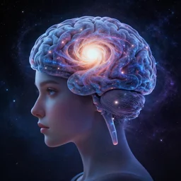 cosmic fractal brain + fantasy portrait