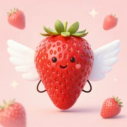 strawberry with wings