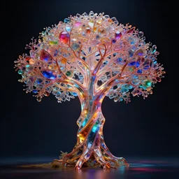 the tree of life made out of glass, volumetric illumination, octane render, cinematic lightning, trending artstation, 8 k, simulacra, highly detailed, vivid colors, dramatic scene