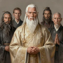 white haired sean connery as a monk with long beard, robes, intricate, elegant, highly detailed, centered, digital painting, artstation, concept art, smooth, sharp focus, illustration, artgerm, tomasz alen kopera, peter mohrbacher, donato giancola, joseph christian leyendecker, wlop, frank frazetta