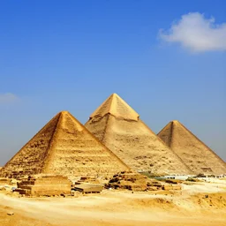 The pyramids with Van gogh sky