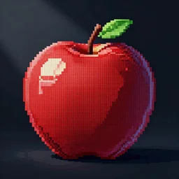 pixel art, #pixelart, grid, apple