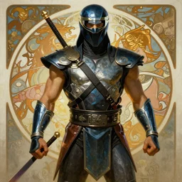 New character mortal Kombat,concept art,by Alphonse Mucha,epic painting,Trending