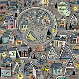moon and house by Greg Rutkowski and James Gurney