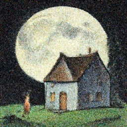 moon and house by Greg Rutkowski and James Gurney