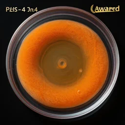 petri dish photo of an eldritch squishy orange circle, microscopic photo, orange color, dark black background, fluids, award winning photo